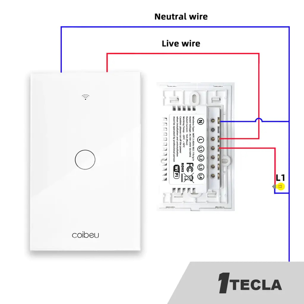 diagrama instalação interruptor inteligente Coibeu CB3S-MB301 com fio neutro