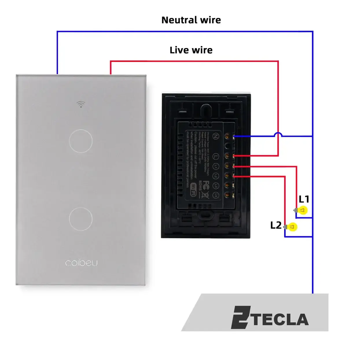 interruptor inteligente wifi Coibeu CB3S-MB301 1 via SmartLife Tuya