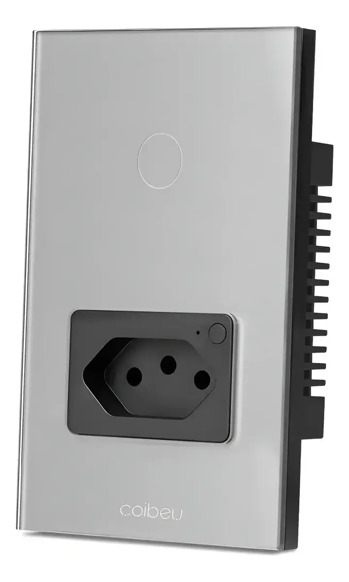 interruptor inteligente wifi com tomada integrada Coibeu CB3S-MB311