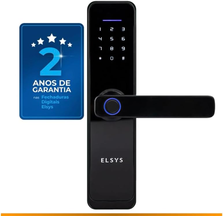 Elsys ESF-DE4000B fechadura digital com biometria e Wi-Fi nativo — fechadura inteligente Elsys Casa+
