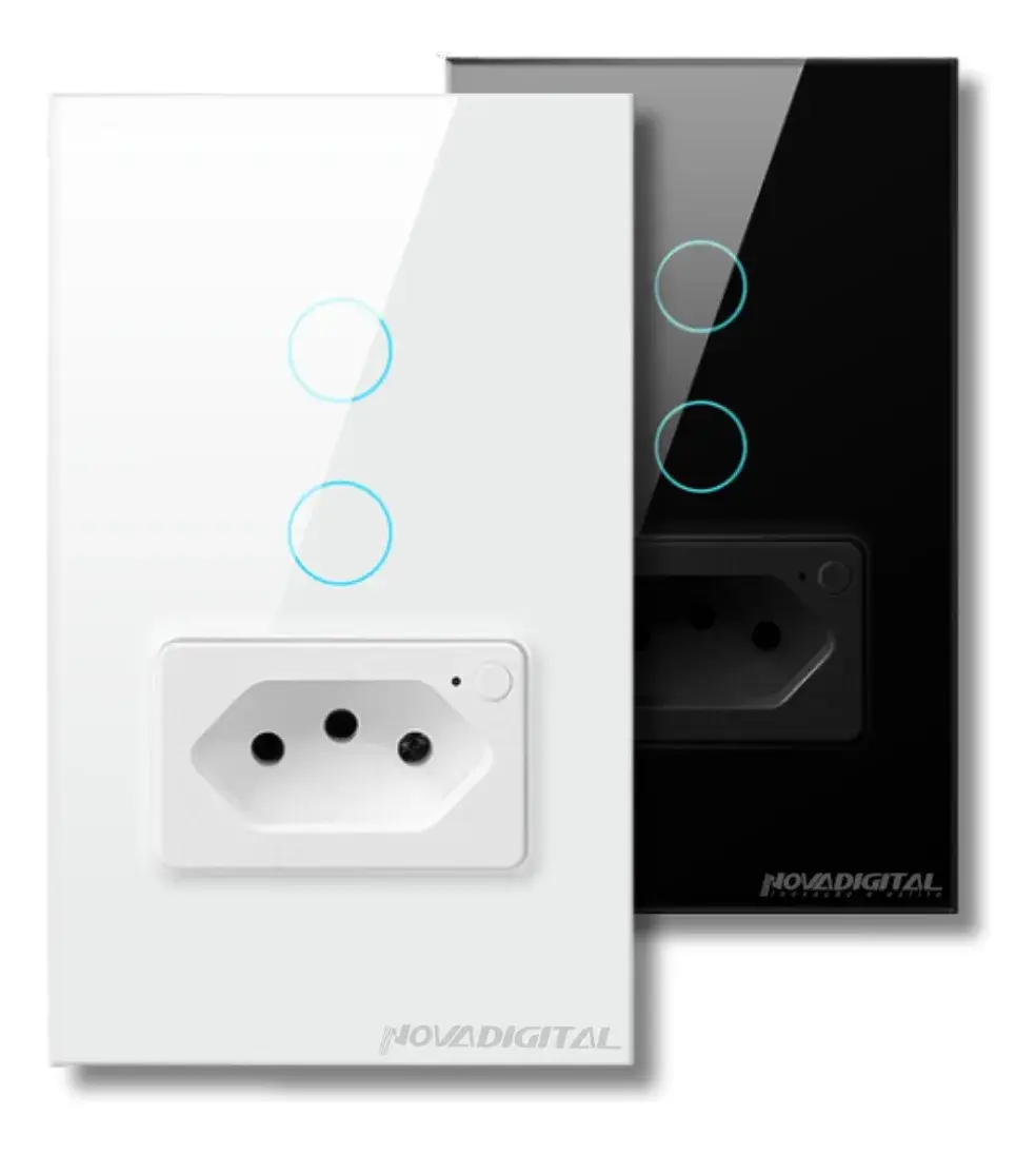 interruptor inteligente wifi Novadigital com tomada IT-WK-02-W2